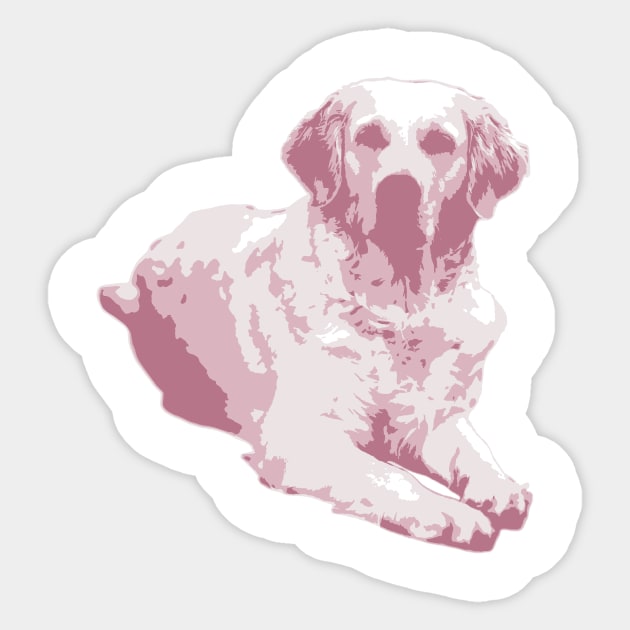 Pink Golden Retriever Sticker by Simonpeters98